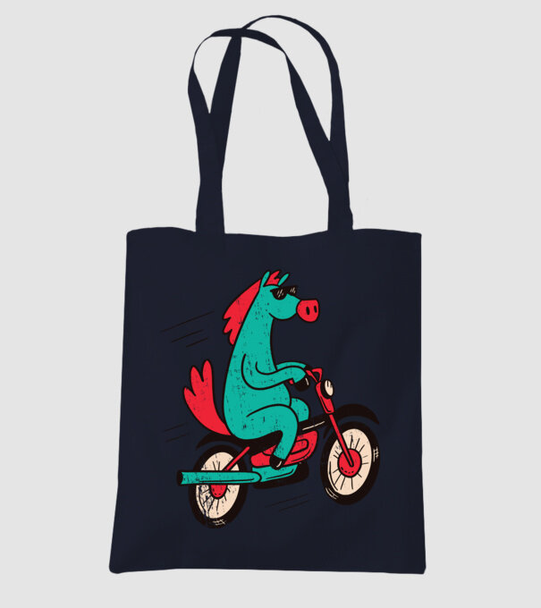 Cal cu bicicletă model albastru închis pe tricou