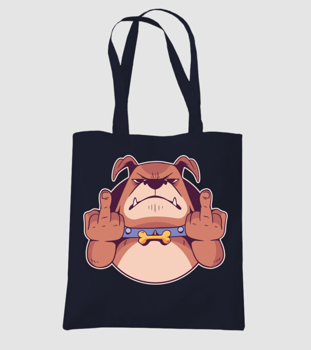 Bulldog arată degetul model albastru închis pe tricou