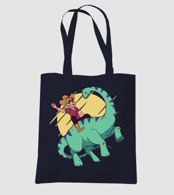 Dinozaur Cowboy model albastru închis pe tricou