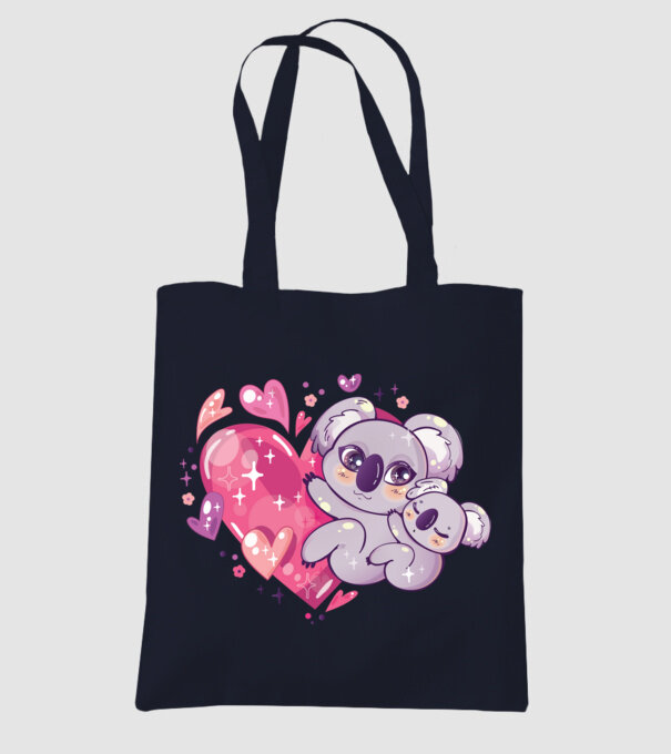 Koala drăguță Anime model albastru închis pe tricou