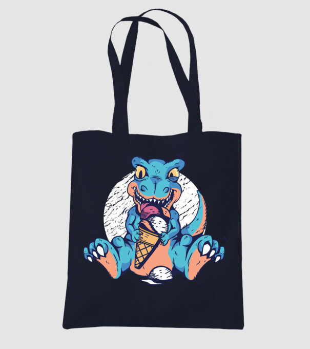 T-rex drăguț cu înghețată model albastru închis pe tricou