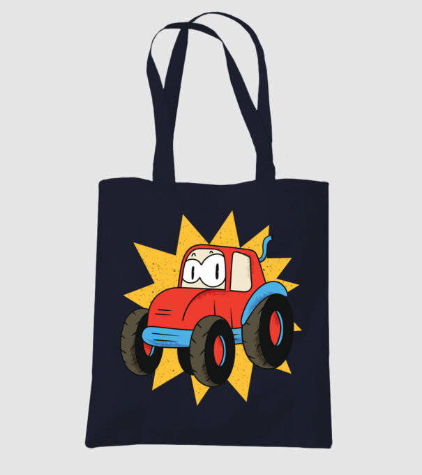 Tractor drăguț pentru copii model albastru închis pe tricou