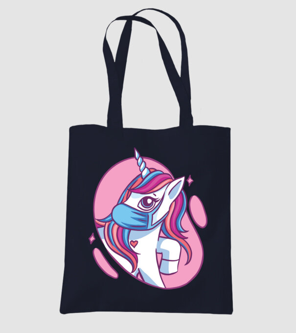 Unicorn drăguț cu mască model albastru închis pe tricou