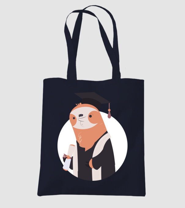 Leneș cu diplomă pentru absolvire model albastru închis pe tricou