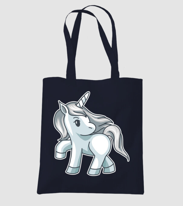 Unicorn de argint model albastru închis pe tricou