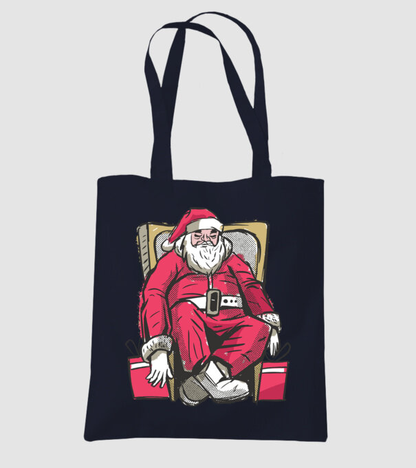 Moș Crăciun Obosit model albastru închis pe tricou