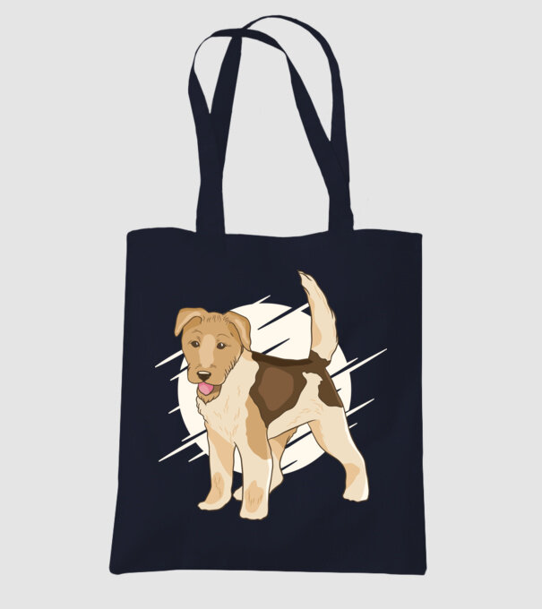 Fox Terrier model albastru închis pe tricou