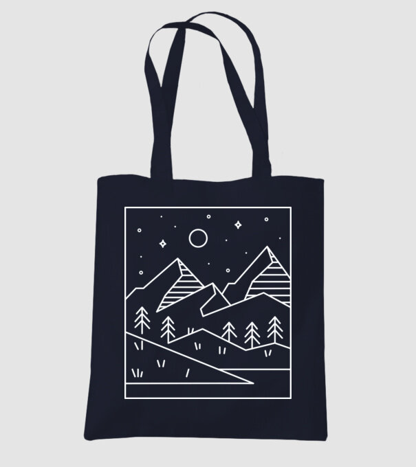 Peisaj geometric model albastru închis pe tricou