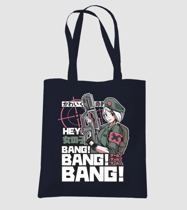 Fată Anime Gerilla model albastru închis pe tricou