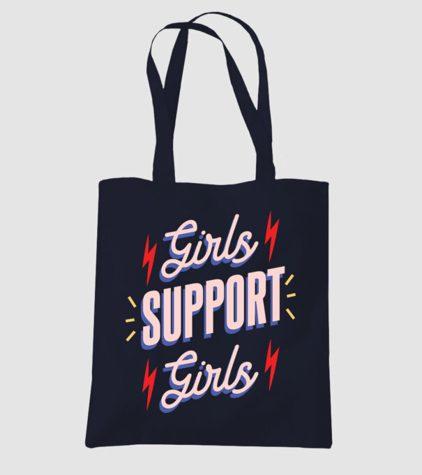 Girls Support Girls Ziua Femeii model albastru închis pe tricou
