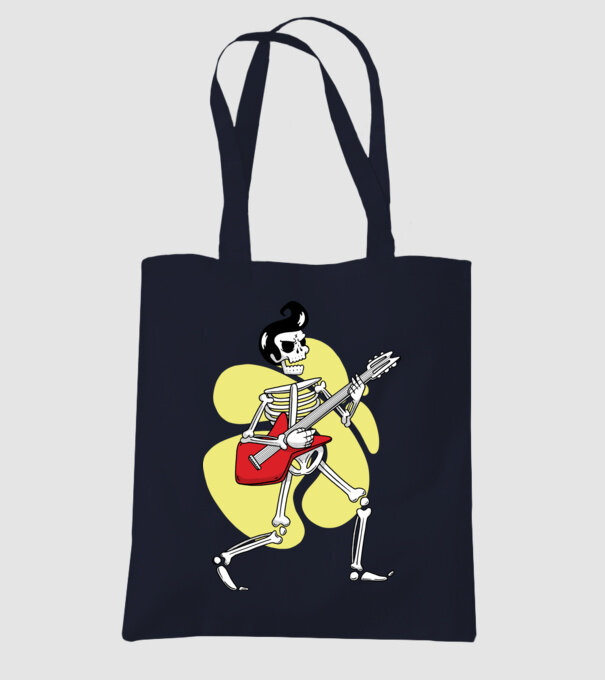 Schelet Elvis cu chitară model albastru închis pe tricou