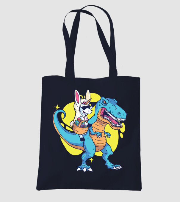 Dinozaur de Paște model albastru închis pe tricou