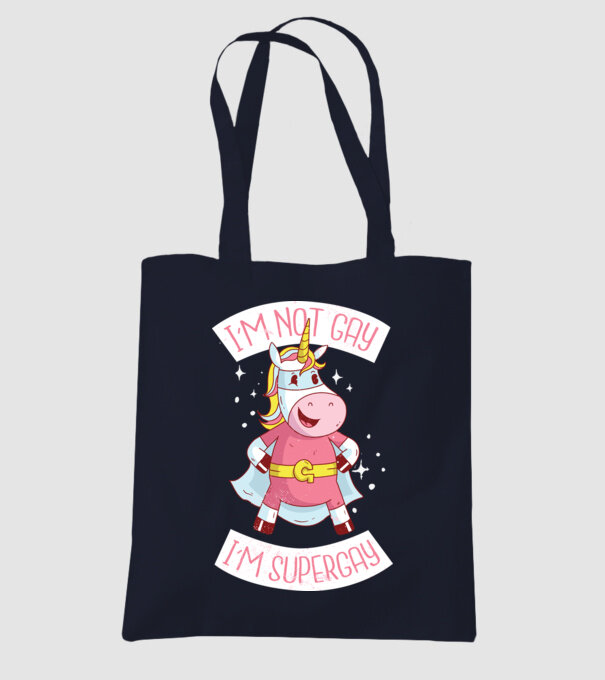 'I''m not gay i''m supergay' model albastru închis pe tricou