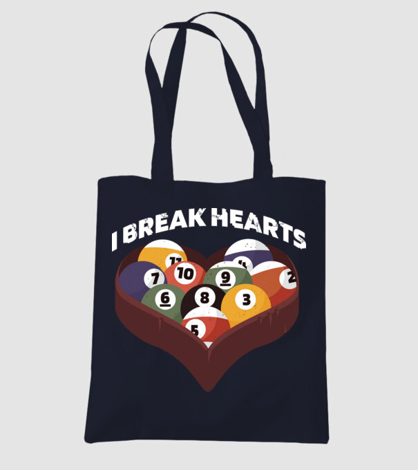 I break hearts - Biliard model albastru închis pe tricou