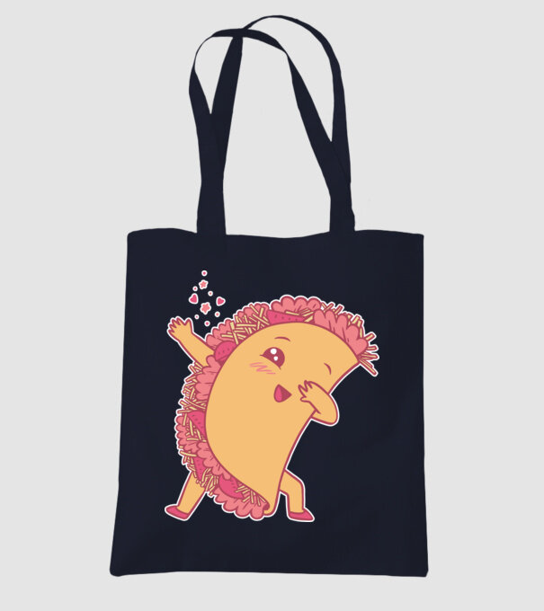 Kawaii Taco DAB model albastru închis pe tricou