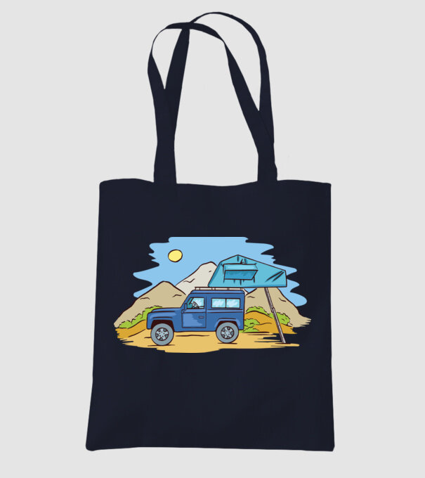Mașină de camping model albastru închis pe tricou