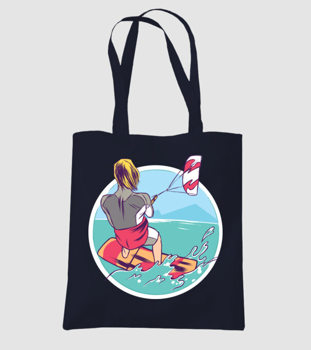 Kite Surf model albastru închis pe tricou