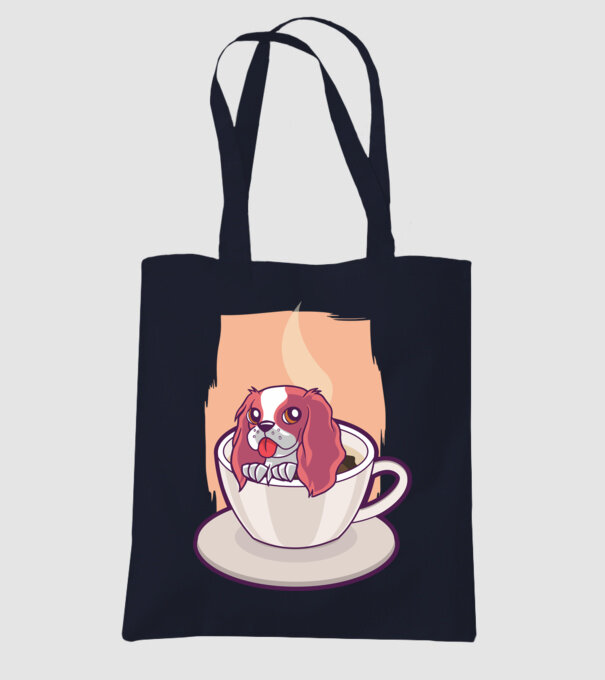 Cafea câine model albastru închis pe tricou