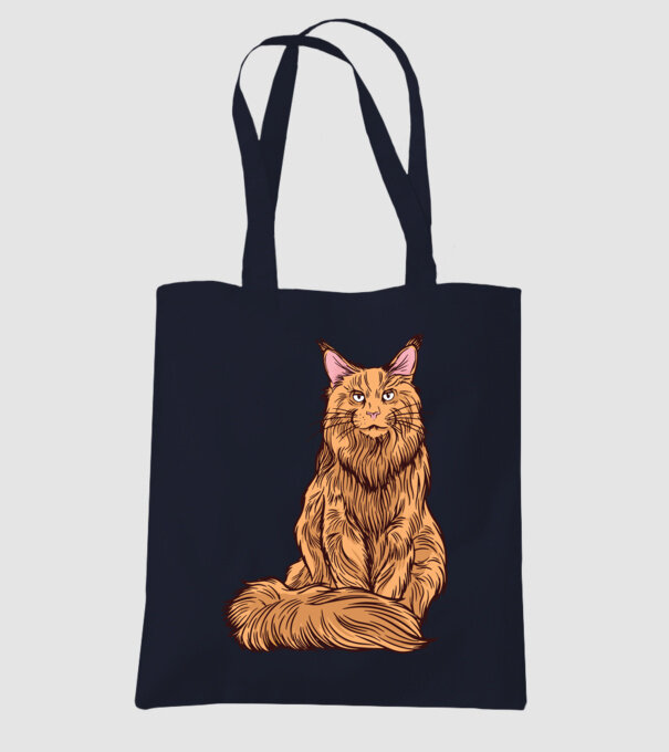 Pisică Maine Coon model albastru închis pe tricou