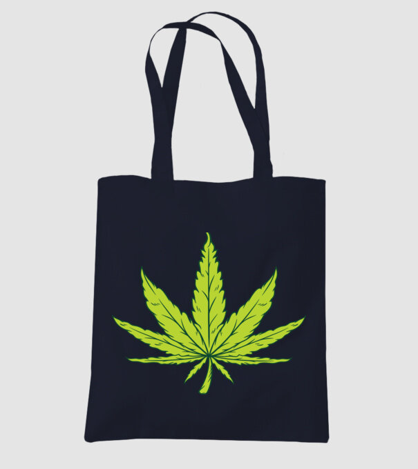 Frunză de marijuana model albastru închis pe tricou