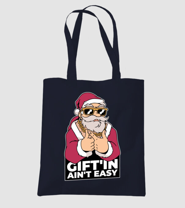 Moș Crăciun Gangster - tricou amuzant Crăciun model albastru închis pe tricou