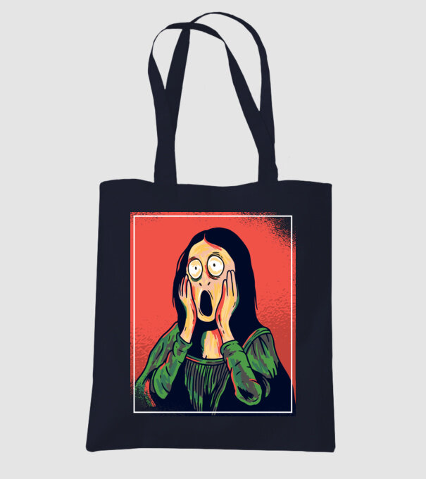 Mona Lisa țipăt model albastru închis pe tricou