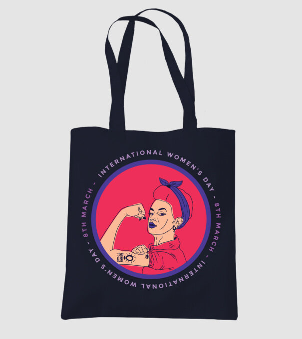 Ziua Internațională a Femeii 8 martie model albastru închis pe tricou