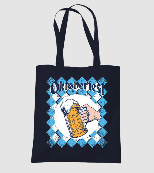 Tricou cu bere Oktoberfest model albastru închis pe tricou