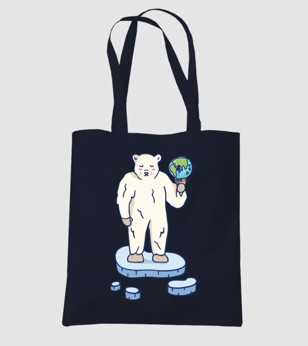Topirea gheții cu urs polar model albastru închis pe tricou