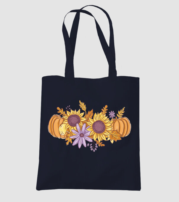 Scena de toamnă Halloween model albastru închis pe tricou