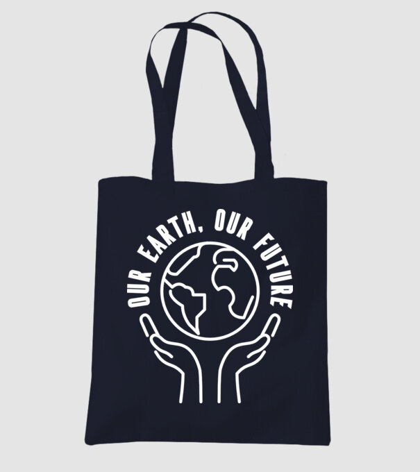 Our earth Our Future - Ziua Pământului model albastru închis pe tricou