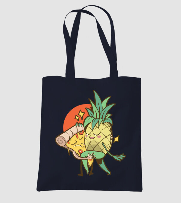 Pizza Ananas Dans model albastru închis pe tricou