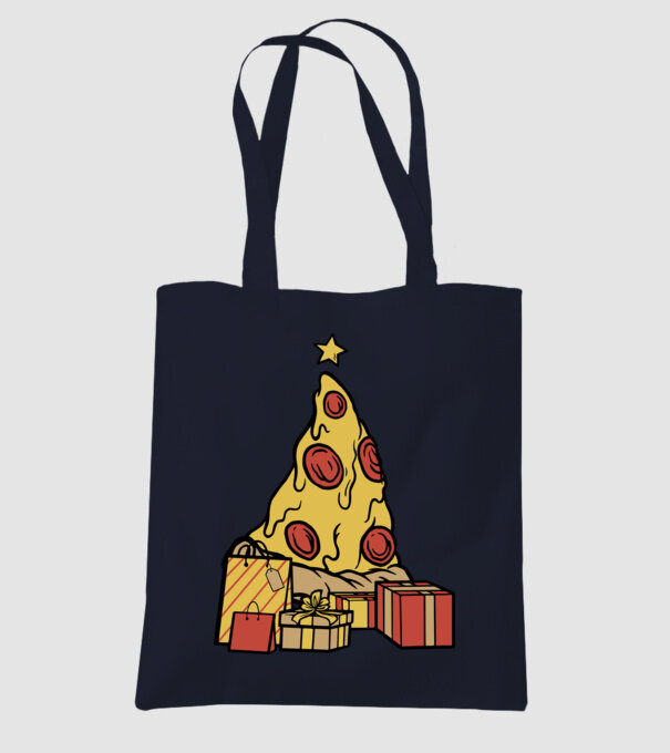 Pizza pom de Crăciun model albastru închis pe tricou