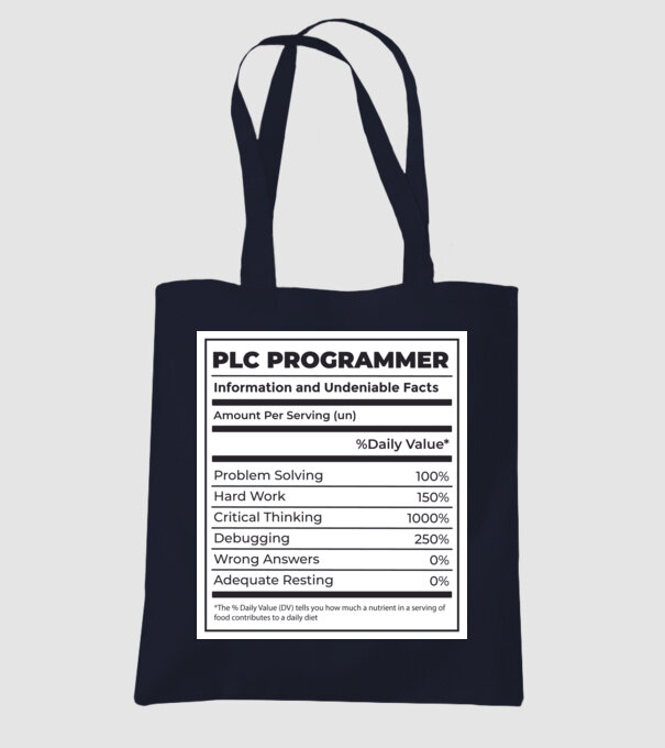 Programator PLC model albastru închis pe tricou