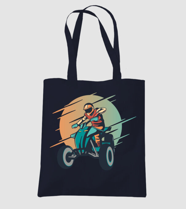 Concurent ATV model albastru închis pe tricou