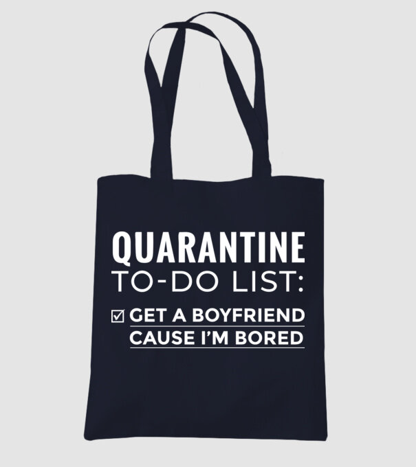 Quarantine to do list model albastru închis pe tricou