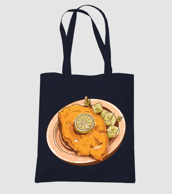 Șnițel vienez Wiener Schnitzel model albastru închis pe tricou