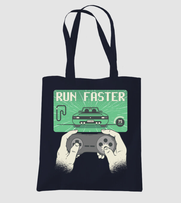 Retro gamer Outrun model albastru închis pe tricou
