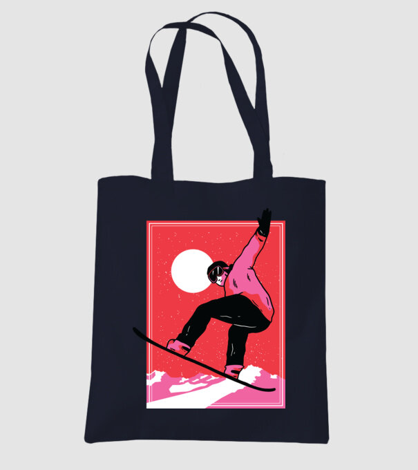 Snowboard poster model albastru închis pe tricou