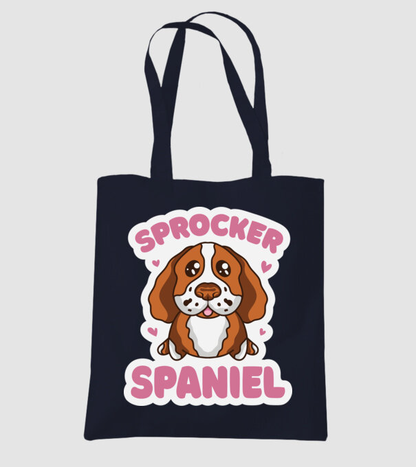Sprocker Spaniel model albastru închis pe tricou