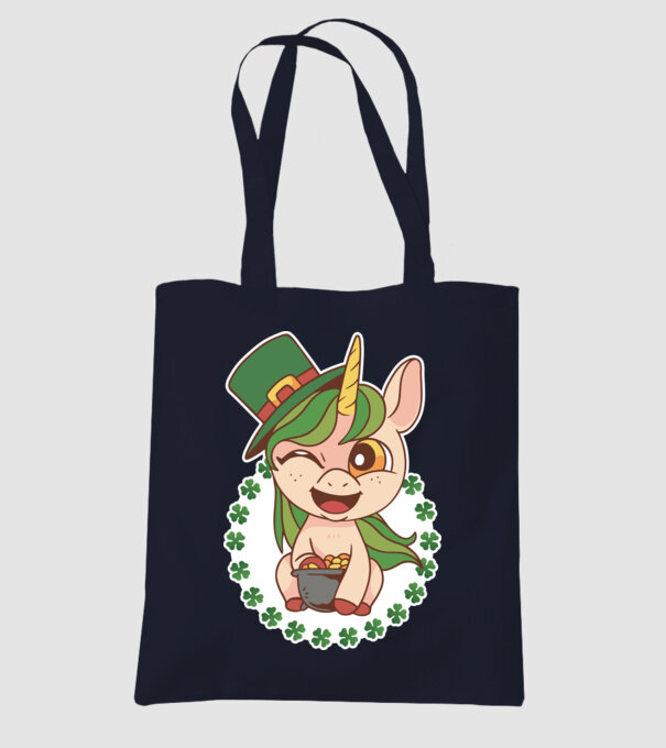 St Patrick Unicorn model albastru închis pe tricou