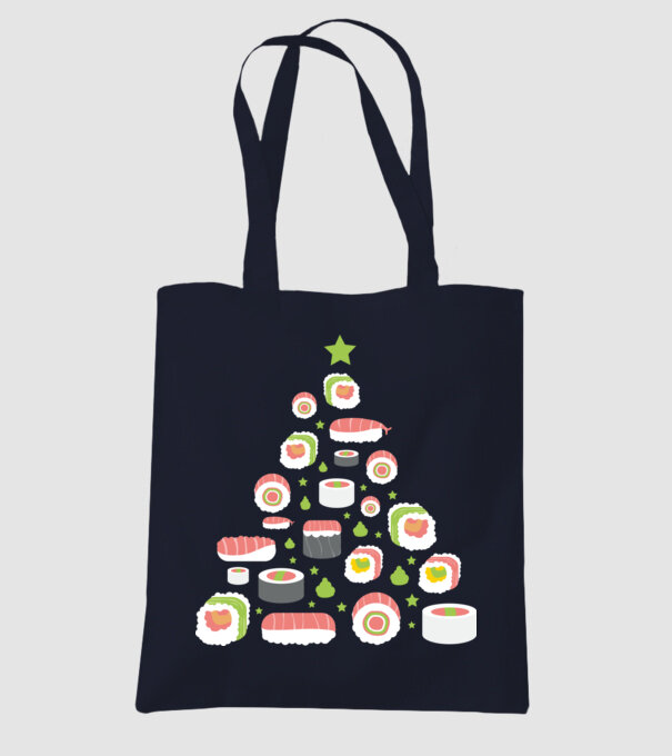 Pom de Crăciun Sushi model albastru închis pe tricou