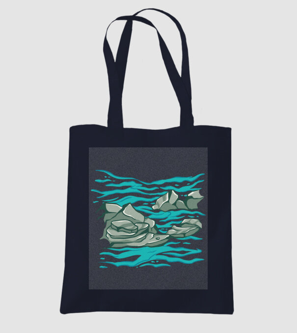 Oceanul cu Stânci model albastru închis pe tricou