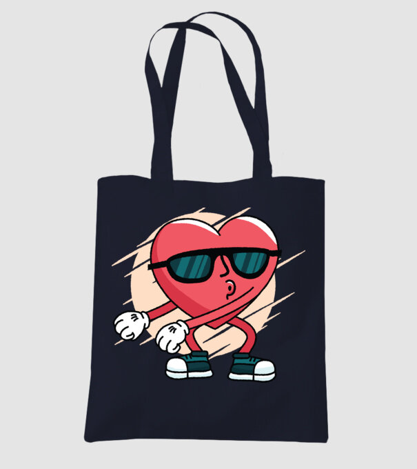 Inimă DAB Floss Heart tricou model albastru închis pe tricou