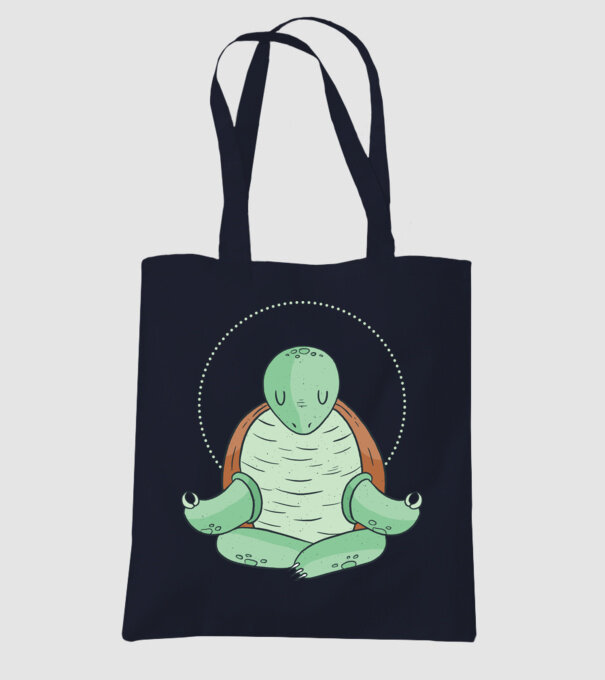 Broască țestoasă Yoga model albastru închis pe tricou