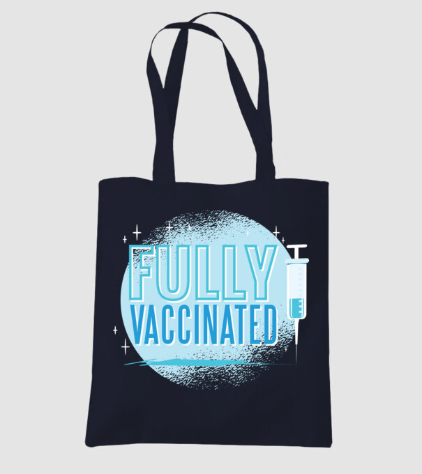 Complet vaccinat model albastru închis pe tricou