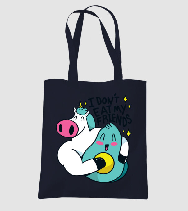 Unicorn Avocado Prietenie model albastru închis pe tricou