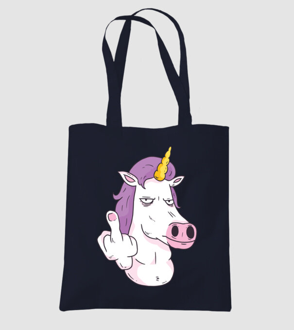 Unicorn arată degetul model albastru închis pe tricou