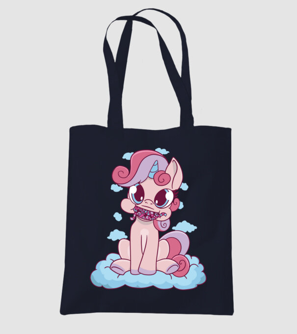 Unicorn cu bomboane model albastru închis pe tricou