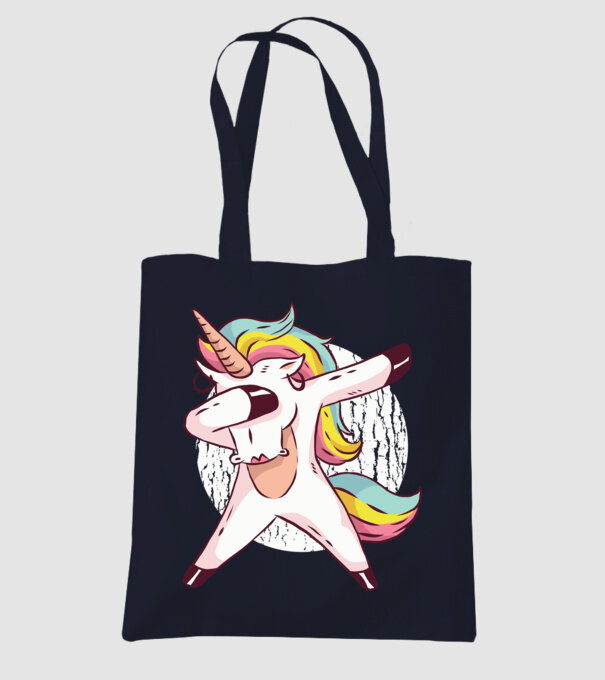 Unicorn DAB model albastru închis pe tricou